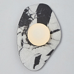 Бра с каменным черно-белым основанием и плафоном из стекла Shaw Marble Lighting варинант исполнения - 1 | Loft Concept в Волгограде