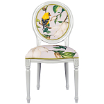 Стул светло-серый из натурального бука с изображением птиц и цветов Blooming Birds варинант исполнения - 1 | Loft Concept в Волгограде