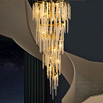 Люстра многоярусная с каркасом из металла и прозрачными подвесками FAIRYTREE Light варинант исполнения - 2 | Loft Concept в Волгограде