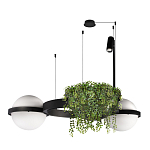 Подвесной светильник с 2-мя шарообразными плафонами и цилиндрическим спотом Light of Еyes варинант исполнения - 4 | Loft Concept в Волгограде