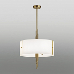 Люстра на штанге с белым круглым плафоном на бронзовом основании с вертикальным декором из металлических трубок Sohne варинант исполнения - 2 | Loft Concept в Волгограде