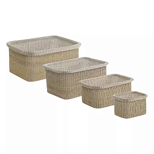 Набор из 4-х плетеных корзин для хранения Рlexus