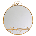 Зеркало настенное в раме золотого цвета с декором птица на ветке Mirror Portal варинант исполнения - 1 | Loft Concept в Волгограде