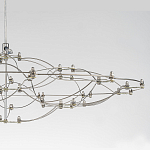 Люстра подвесная с тонкой металлической конструкцией цвета хром Quasar варинант исполнения - 3 | Loft Concept в Волгограде