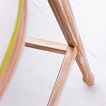 Барный стул золотистый из натурального бука с изображением птиц и цветов Blooming Birds варинант исполнения - 3 | Loft Concept в Волгограде