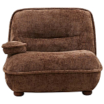 Кресло без подлокотников коричневое ну круглых деревянных ножках Loup Plush Armchair Brown варинант исполнения - 6 | Loft Concept в Волгограде
