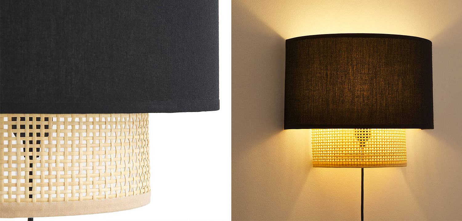 Бра Ottar Wicker Black lampshade Бра Ottar Wicker Black lampshade - Loft-Concept в Волгограде