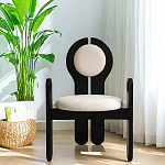 Стул черный из дерева с круглой спинкой Chair in Neoclassical Style варинант исполнения - 2 | Loft Concept в Волгограде