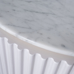 Тумба под телевизор белая овальная с мраморной столешницей Thoroughbass варинант исполнения - 3 | Loft Concept в Волгограде