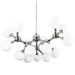 Люстра с плафонами из стеклянных шаров Pearls Suspension Chrome Chandelier варинант исполнения - 1 | Loft Concept в Волгограде