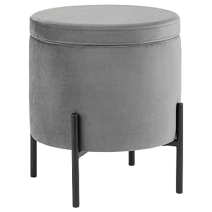 Серый пуф на черных ножках SANJAY