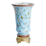 Ваза из голубого фарфора с бронзовыми элементами Blue Garden варинант исполнения - 2 | Loft Concept в Волгограде