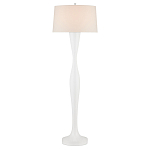 Торшер белый с тканевым абажуром на деревянном основании Graceful Silhouette варинант исполнения - 3 | Loft Concept в Волгограде