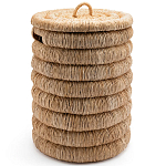 Плетеная корзина с крышкой из плетеного бананового дерева Zuwena Wicker Basket варинант исполнения - 1 | Loft Concept в Волгограде