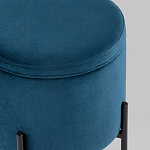 Синий пуф на черных ножках SANJAY варинант исполнения - 4 | Loft Concept в Волгограде