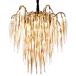 Люстра со стеклянными подвесками янтарного цвета Ambre Glass Chandelier 70 варинант исполнения - 1 | Loft Concept в Волгограде