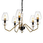  Люстра с 5-ю стеклянными плафонами в форме бокалов и угловыми кронштейнами Elstead Lighting варинант исполнения - 1 | Loft Concept в Волгограде