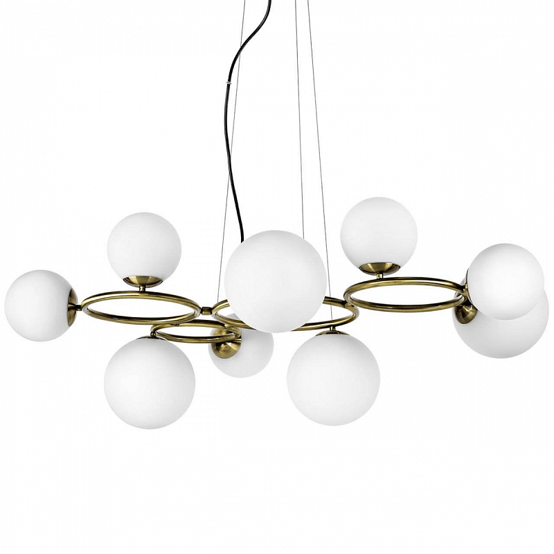 Люстра Bubbles on 4 Rings Chandelier Белый Латунь Люстра Bubbles on 4 Rings Chandelier Белый Латунь в Волгограде | Loft Concept