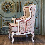 Кресло из массива бука бежевое с растительным орнаментом Raffael Beige Floral Armchair варинант исполнения - 9 | Loft Concept в Волгограде