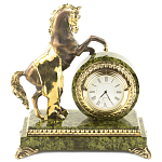 Часы настольные бронзовые с декором в виде коня Horse Stone Clock варинант исполнения - 3 | Loft Concept в Волгограде