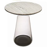 Кофейный столик с прозрачным основанием и столешницей с мраморным узором Transparent Base варинант исполнения - 1 | Loft Concept в Волгограде