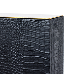 Настольная лампа с черным основанием из текстурированной кожи и белым абажуром Noir Allure  варинант исполнения - 3 | Loft Concept в Волгограде