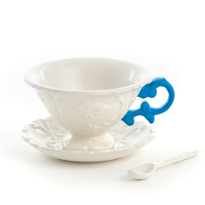 Чайная пара Seletti I-Tea Blue Белый Голубой Чайная пара Seletti I-Tea Blue Белый Голубой в Волгограде | Loft Concept