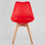 Стул с основой из пластика и мягким сиденьем Arvika Red варинант исполнения - 2 | Loft Concept в Волгограде