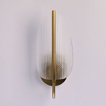 Бра с изогнутым рельефным плафоном Textured Glass варинант исполнения - 3 | Loft Concept в Волгограде