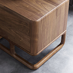 Прикроватный деревянный столик с 2-мя ящиками Moon Walnut Furniture варинант исполнения - 5 | Loft Concept в Волгограде