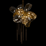 Люстра подвесная со стеклянными плафонами из дымчатого и золотистого с шестью вертикальными подвесками Gilded Mirage  варинант исполнения - 4 | Loft Concept в Волгограде