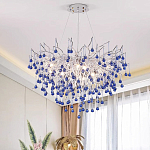 Люстра с синими стеклянными подвесками в форме капель FAIRYTREE Light варинант исполнения - 2 | Loft Concept в Волгограде