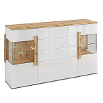 Комод с белым глянцевым фасадом с 2-мя дверцами и ящиками Grace of Furniture  варинант исполнения - 1 | Loft Concept в Волгограде