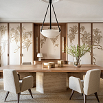 Обои с вышивкой ручной работы Deco Wisteria ﻿Midas colourway on Liso Pearl wool sateen варинант исполнения - 1 | Loft Concept в Волгограде