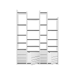 Стеллаж прямой ассиметричный с полками и 4-мя дверцами ARYA BOOKCASE WHITE варинант исполнения - 1 | Loft Concept в Волгограде