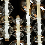 Люстра с плафонами из прозрачного и янтарного стекла в виде шаров и ромбов Gabriel Scott Luna варинант исполнения - 5 | Loft Concept в Волгограде