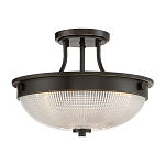 Потолочный светильник со стеклянным плафоном в виде купола Quoizel варинант исполнения - 7 | Loft Concept в Волгограде