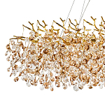 Линейная люстра с хрустальными подвесками Fairytree Gold Crystal Linear Chandelier 14 варинант исполнения - 3 | Loft Concept в Волгограде
