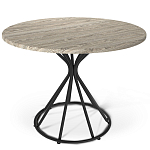 Стол обеденный с круглой бежево-серой столешницей Harris Collection варинант исполнения - 1 | Loft Concept в Волгограде