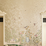 Обои ручная роспись Temple Newsam White Gold gilded silk варинант исполнения - 3 | Loft Concept в Волгограде