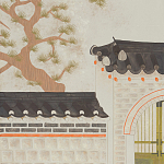 Обои ручная роспись The Art of Learning and Steps for the Flowers by Teo Yang Original colourway on Icefield India tea paper варинант исполнения - 2 | Loft Concept в Волгограде