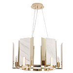 Люстра подвесная круглая с мраморными прямоугольными вставками и золотым основанием Диаметр 55 см Marble square Chandelier варинант исполнения - 2 | Loft Concept в Волгограде