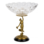 Чаша стеклянная прозрачная на бронзовой подставке с фигуркой девушки Eden Garden варинант исполнения - 1 | Loft Concept в Волгограде
