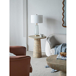 Столик приставной с круглой столешницей Textured Cream Table варинант исполнения - 6 | Loft Concept в Волгограде