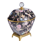 Шкатулка черного цвета с цветочной росписью Eden Garden варинант исполнения - 4 | Loft Concept в Волгограде