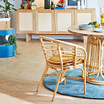 Кресло из ротанга с сиденьем из велюра Vini Rattan Armchair варинант исполнения - 6 | Loft Concept в Волгограде