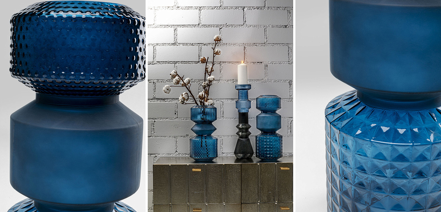 Ваза Geometric Blue Glass Vase 42 Ваза Geometric Blue Glass Vase 42 - Loft-Concept в Волгограде