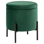 Зеленый пуф на черных ножках SANJAY варинант исполнения - 1 | Loft Concept в Волгограде