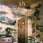 Обои ручная роспись Bamboo River Blossom Original colourway on Deep Rich Gold gilded paper with pearlescent antiquing варинант исполнения - 1 | Loft Concept в Волгограде