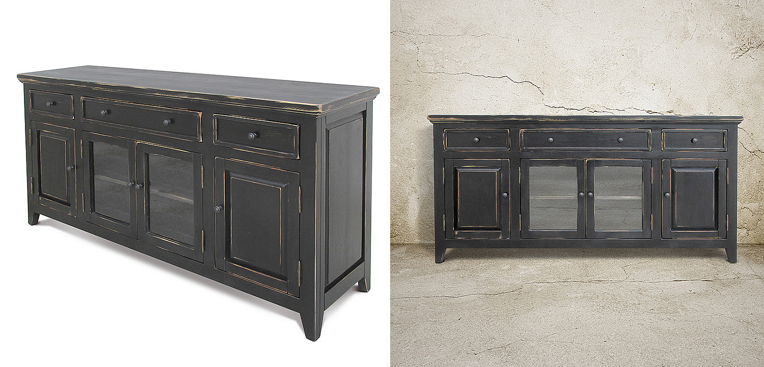 Комод длинный в стиле прованс Geronimo Provence HARMONIE Weathered Charcoal long Комод длинный в стиле прованс Geronimo Provence HARMONIE Weathered Charcoal long - Loft-Concept в Волгограде
